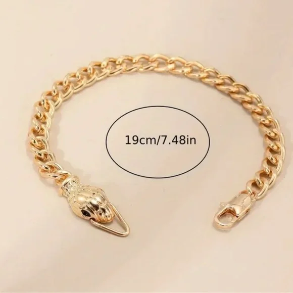 Serpenti 18K Gold Stainless Steel Snake Bracelet - Picture 3 of 3